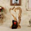 Eternal Love Couple Pine Wooden Statue Delicate Ornament Lover Kiss Craft Home Decoration