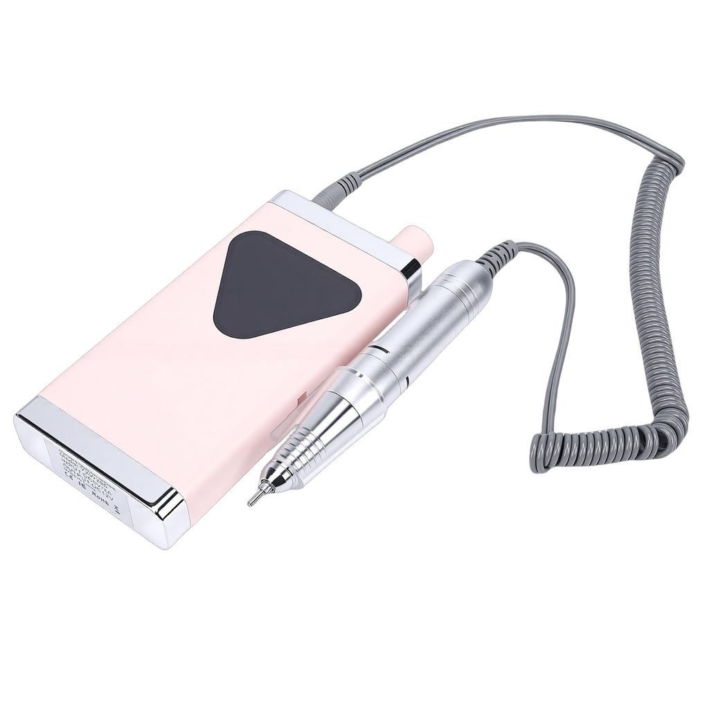 Electric Nail Drill 45000RPM Rechargeable Cordless Nail File Machine with LED Display for Acrylic Gel Pink
