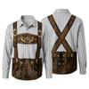 Camicia da Uomo a Maniche Lunghe Vestibilità Larga Stampa 3D Stile Oktoberfest Camicia con Bottoni Casual Vintage Traspirante per Lavoro all'Aperto e Festa