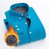 Winter Men's Fleece Thickened Corduroy Long Sleeve Shirt Business Casual Solid Color Shirt Men's Top