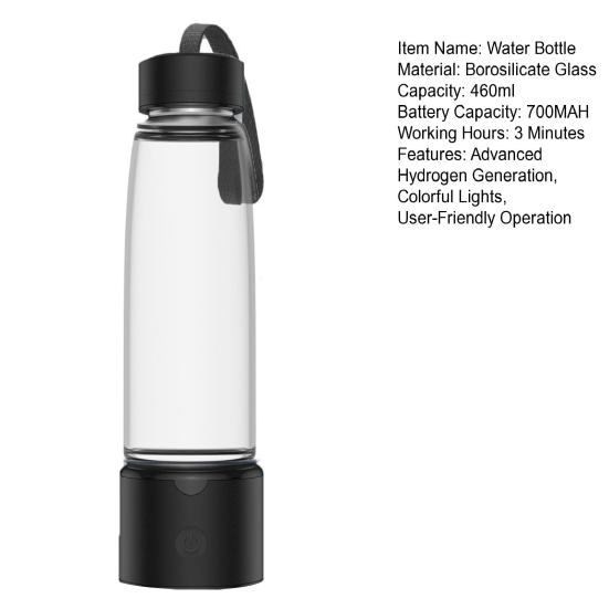 Generátor vodíkových lahví na vodu 460 ml Iontová membránová elektrolýza Tech 3 min 2300+ PPB Hydro Water Cup Dobíjecí stroj na vodíkové láhve na vodu