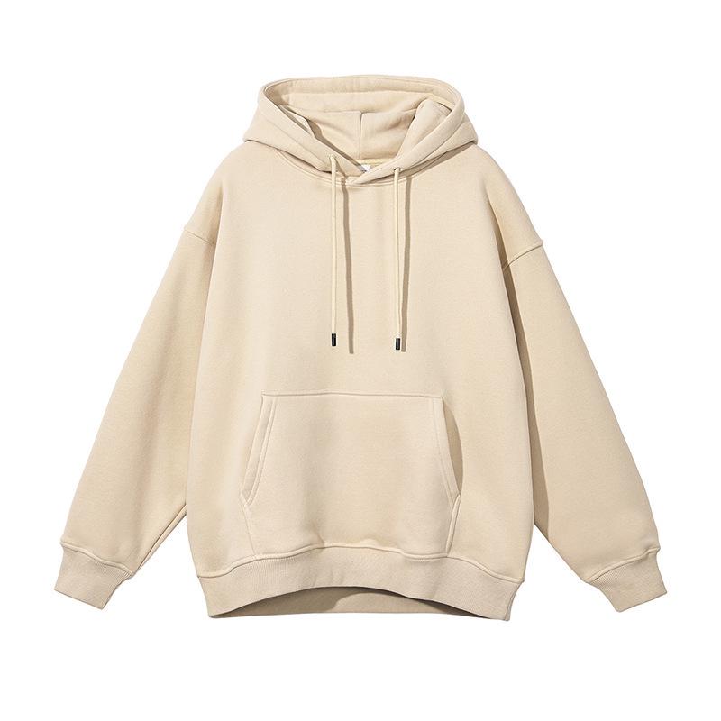 Unisex Heavyweight Hoodie: Solid Color American Street Style for Autumn/Winter