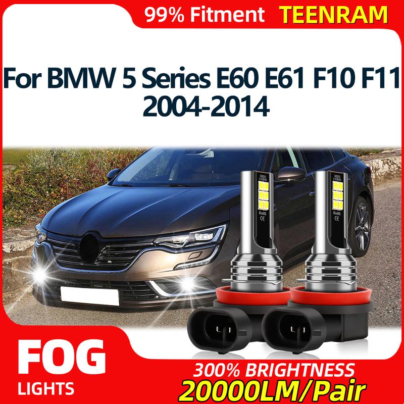 

20000LM Canbus LED Fog Lights Bulbs 120W Car Front Fog Lamps 12V For BMW 5 Series E60 E61 F10 F11 2004-2010 2011 2012 2013 2014 Plug And Play
