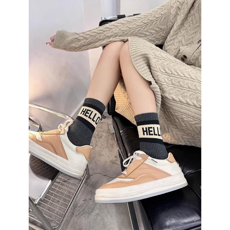 Female Autumn and Winter All Match Sports Letter Students In Tube Socks