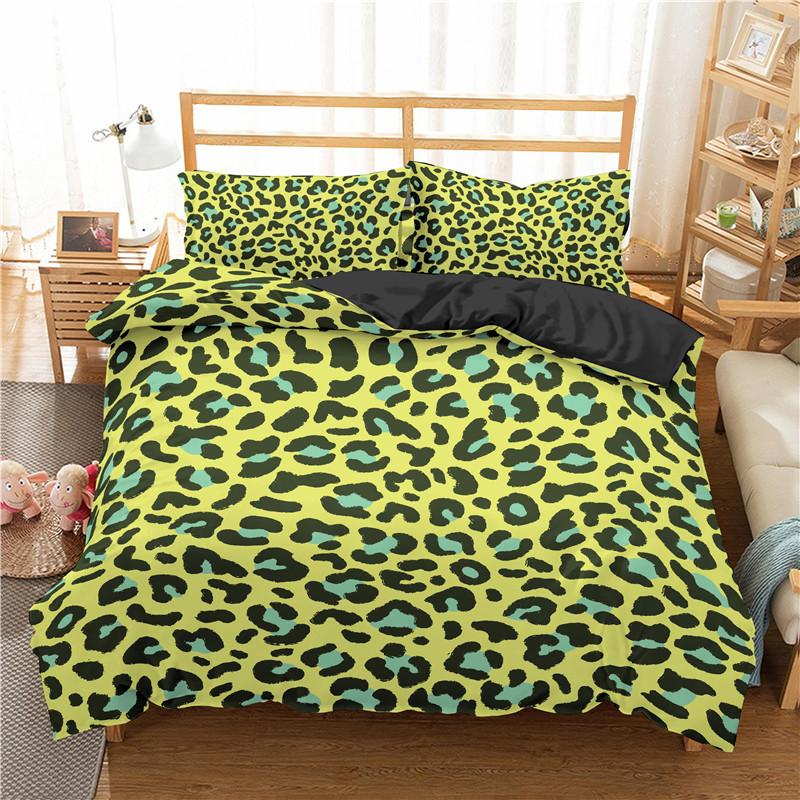 Leopard Print Duvet Cover Soft Butterfly Bedding Set King Twin Microfiber Animal Skin Fur Comforter Cover For Girls Boys Teens