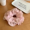 Summer 2026 New Large Pleated Hair Tie Cream Colored Checkered Multi Layered Hair Tie Coiled Hair Ponytail Hair Flower Hair Tie