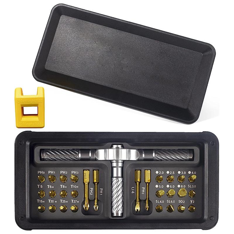 30-in-1 Multifunction S2 Steel Ratchet Screwdriver & Wrench Set