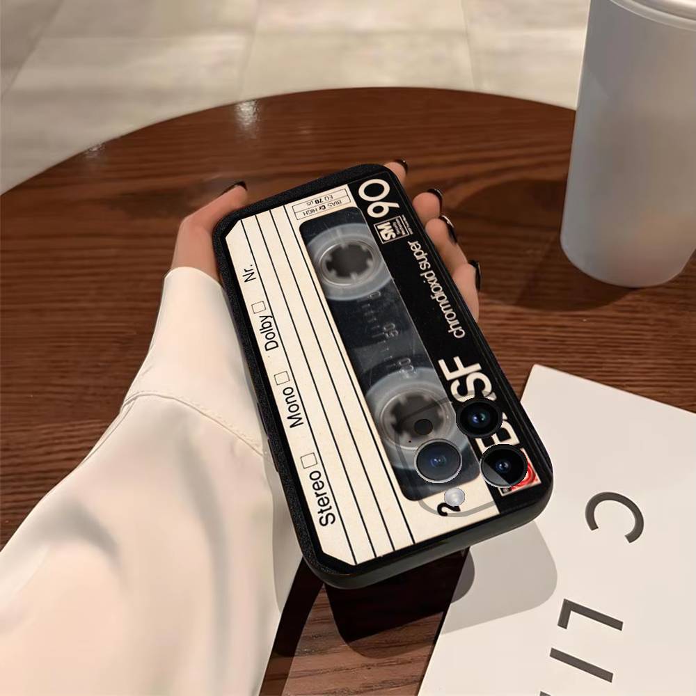 Vintage Cassette Tape Retro Phone Case for iPhone 17 Air 16 15 11 12 14 13 Pro Max Shockproof Cover