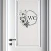 Simple Creative Painted Flower Home Toilet Door Decoration Wall Sticker Self-Adhesive Wall Decals