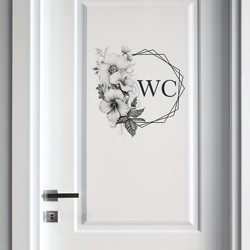 Simple Creative Painted Flower Home Toilet Door Decoration Wall Sticker Self-Adhesive Wall Decals