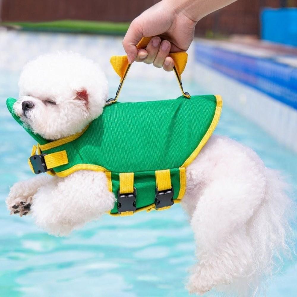 Adjustable Dog Life Jacket Cartoon Dog Swimming Suit Pet Life Vest Dog Surfing Clothes  Pool Party