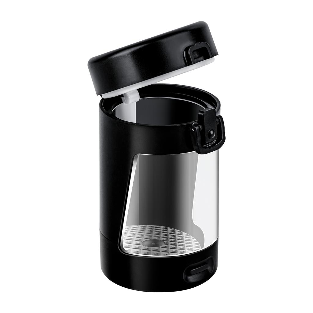 USB Rechargeable LED Lights Herb Container 50ml Moisture Proof Stash Jar with Magnifying Lid for Spices and Herbs