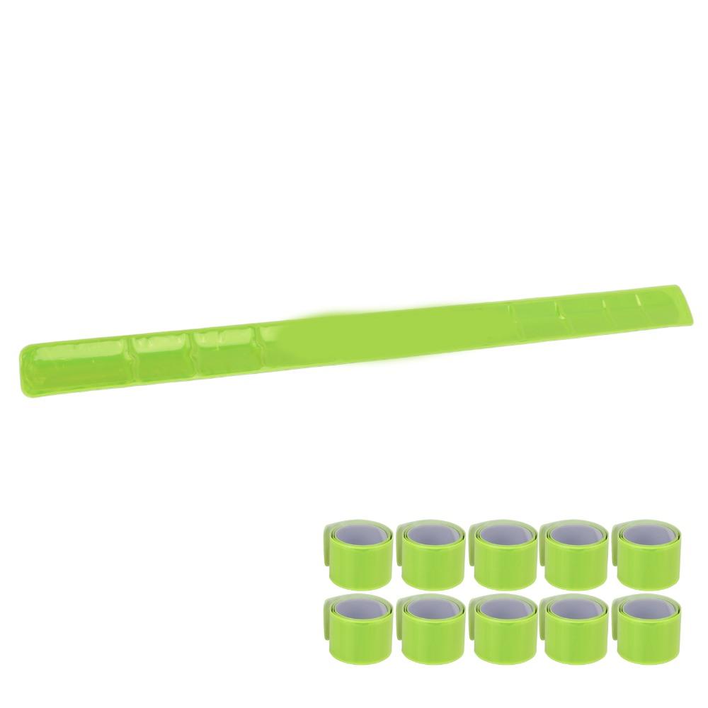 10PCS 40*3cm Snap Bracelet Armbands High Visibility Safety Reflector Strips  Cycling