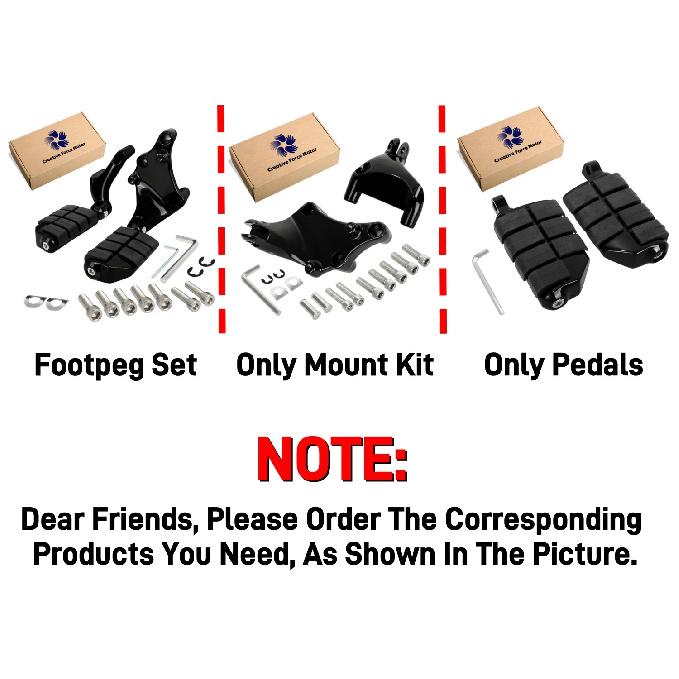 2014-2022 Passenger Pedal Footrest Mount Kit Motorcycle Rear Foot Pegs For Harley Sportster 48 XL1200 Iron 883 Roadster SuperLow