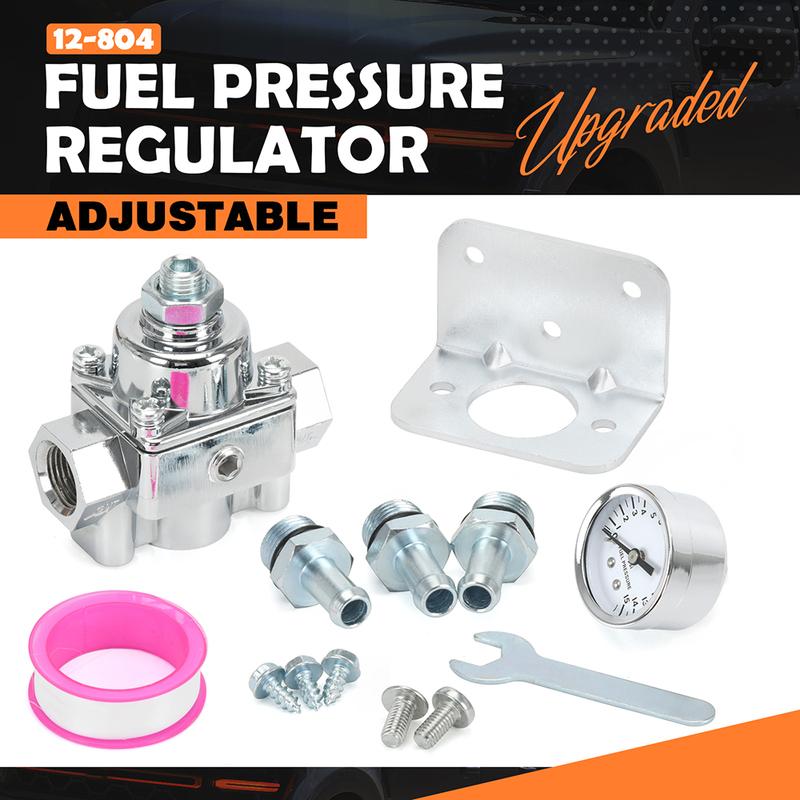 12-804 & 12-803 Uppgradering Justerbar Bränsletrycksregulator, med Mätare Ersättning för Holley & Edelbrock förgasare