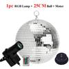 Disco Ball with Motor 8/10/12" Hanging Mirror Ball Rotating Motor with RGB Pinspot Lamps for Club Disco Party Wedding Decor