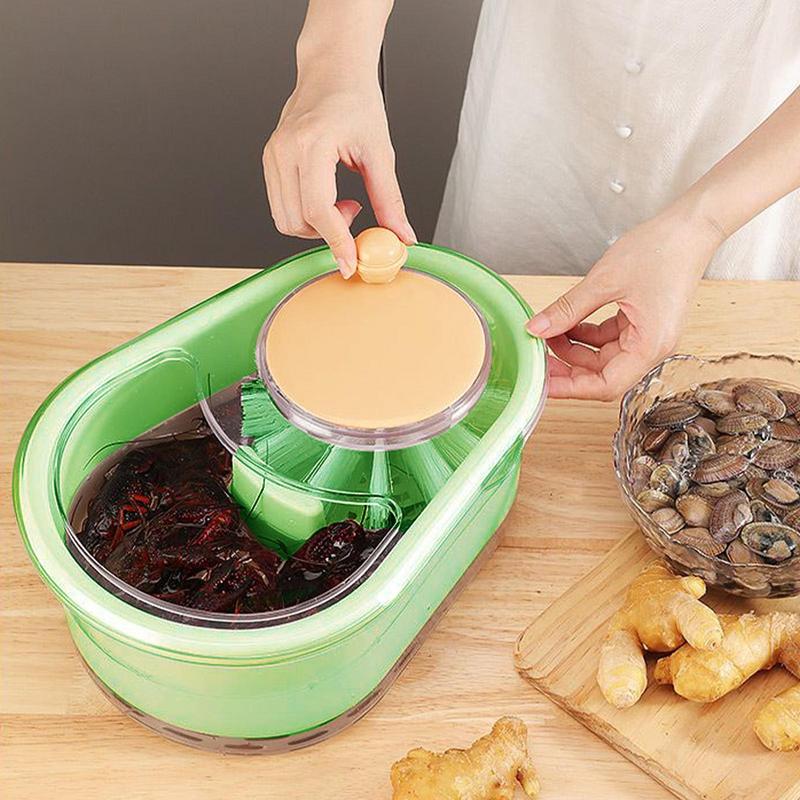 Fruit Cleaner Bowl Portable Rotating Veggie & Salad Spinner And Dryer Manual Lettuce Washer Kitchen Cleaning Drainer Basket Food зелёный