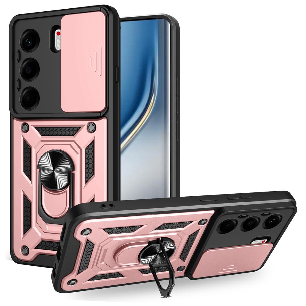 For TECNO Camon 40 Pro 4G Case with Slide Camera Lid PC+TPU Kickstand Phone Cover