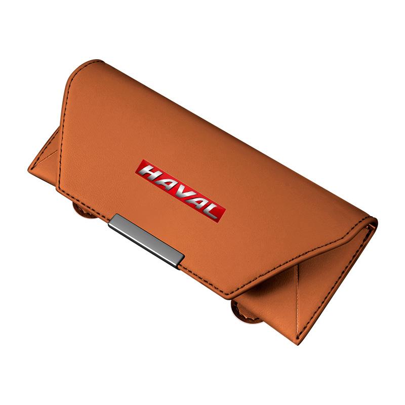 Customized logo car sun visor glasses storage clip for Haval H1 H2 H3 H5 H6 m6 F7X Red Rabbit Body Damn Big Dog Car Storage Box