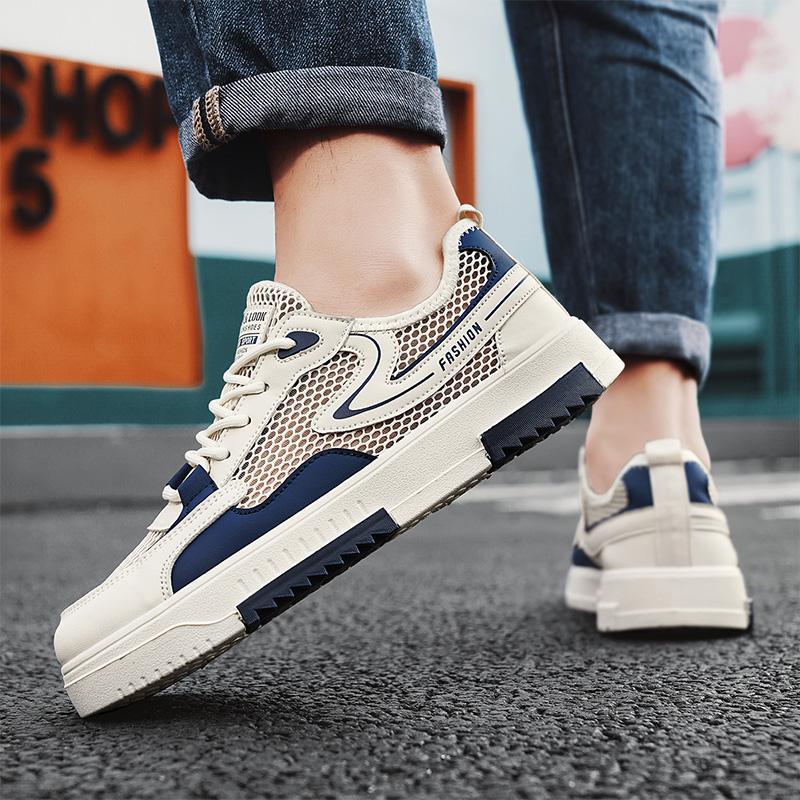 Men's summer new item niche design mesh breathable versatile sports leisure shoes for teenagers low top soft soled board shoes