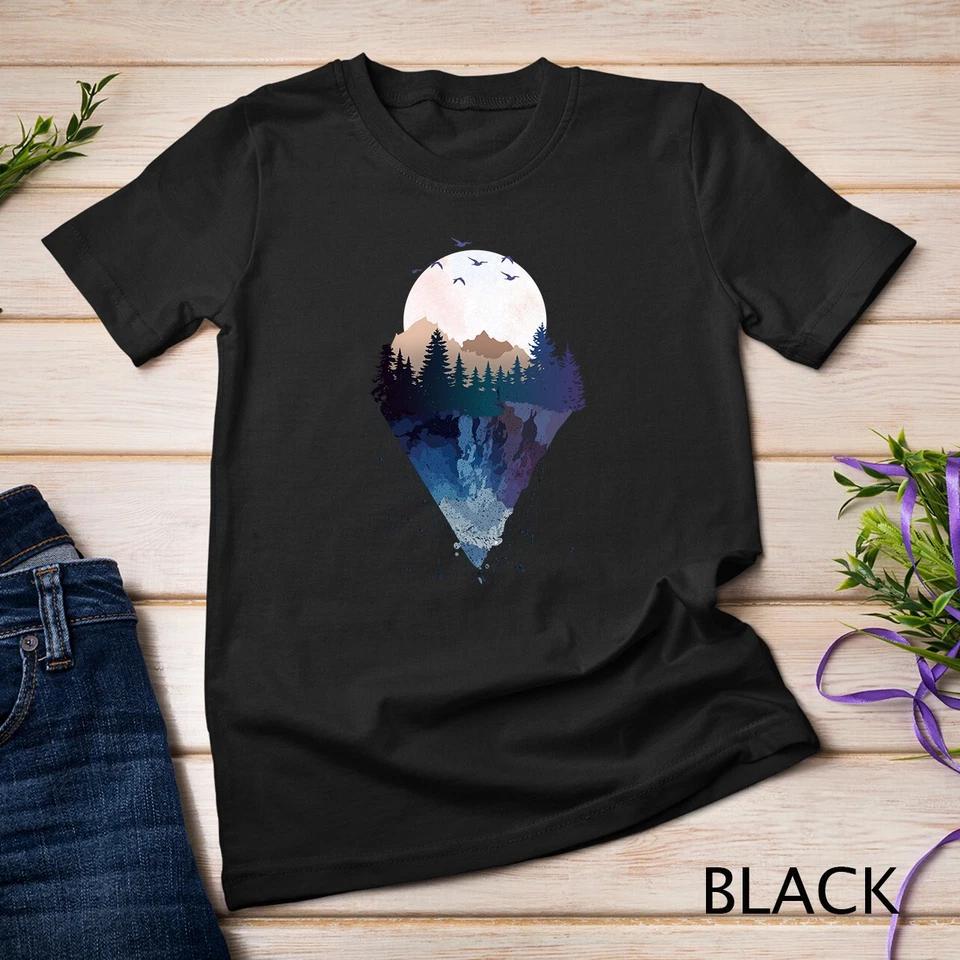 Funny Geometric Mountain Abstract Geometry Outdoor Gifts T-Shirt Unisex T-shirt 1 XL