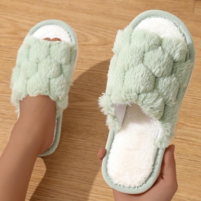 New Mao Mao slippers home use thick bottom warm non-slip cotton mop thickened piled open cotton slippers