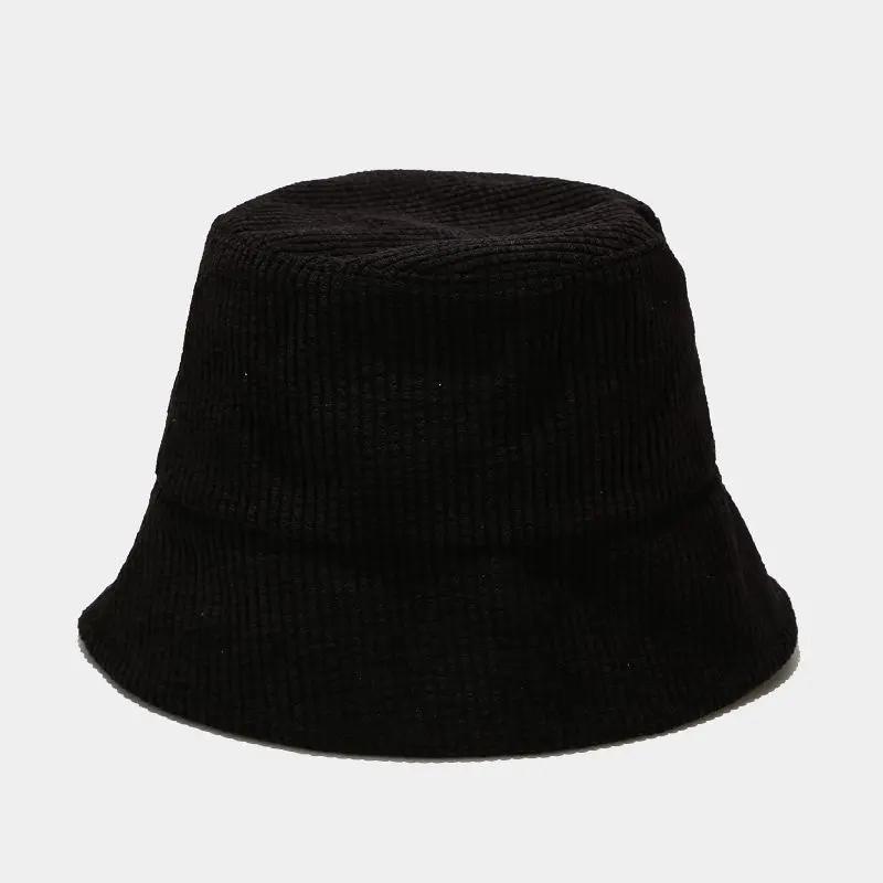 New Korean Joker Corduroy Women Bucket Hat Fashion Shading Couple Outdoor Panama Hats Unisex Travel Sunshade Fisherman Cap