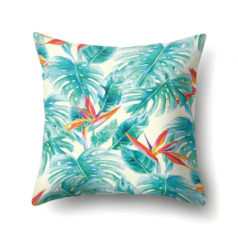 Polyester Pillowcase Plant Fresh Car Decoration Home Printed Pillowcase Sofa Cushion Cover