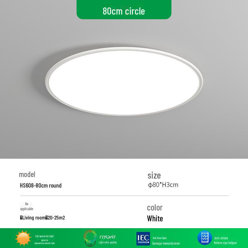 High-End Ultra-Thin Full Spectrum Round Ceiling Lamp for Living Room, Hall & Bedroom