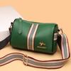 Leather Women'S Bag Wide Shoulder Strap Fashion Leather Shoulder Bag Crossbody Pillow