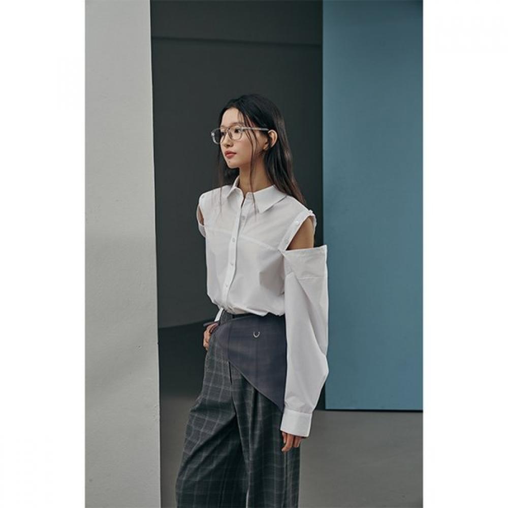 

Shoulder Split Stripe Shirt Blouse Ar1wb266 WH (white)/FF