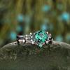 Drei Juwelen Europäische & Amerikanische Mode Smaragd und Zirkon Gun Black Ring für Damen