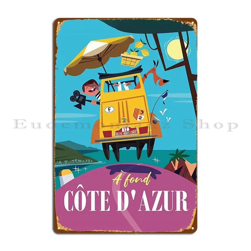 Постер Côte d Azur Металлическая табличка Постер Персонализированный Забавный Декор для бара Стена Пещера Жестяной знак Постер 20x30cm