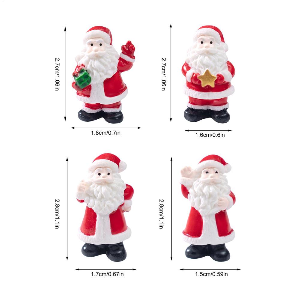 Santa Claus Decor Compact Resin Santa Claus Sculpture Resin Christmas Miniature Statue For New Year Holiday Home Garden Backyard