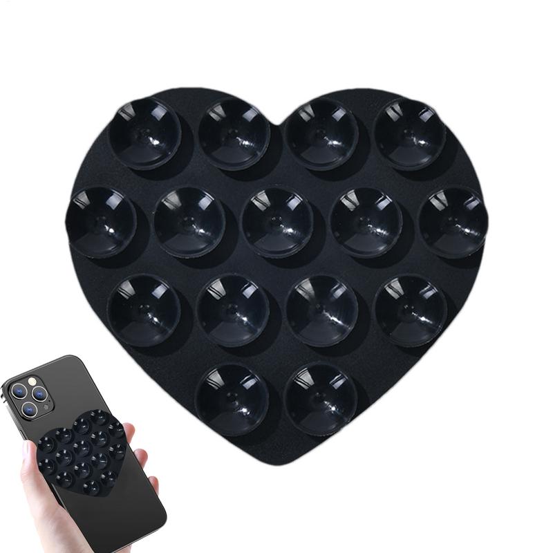 1PC Heart-shape Sucker Support Silicone Sucker Strong Adsorption Mobile Phone Fixed Pad Hand-Free Washable Suction Cup Bracket