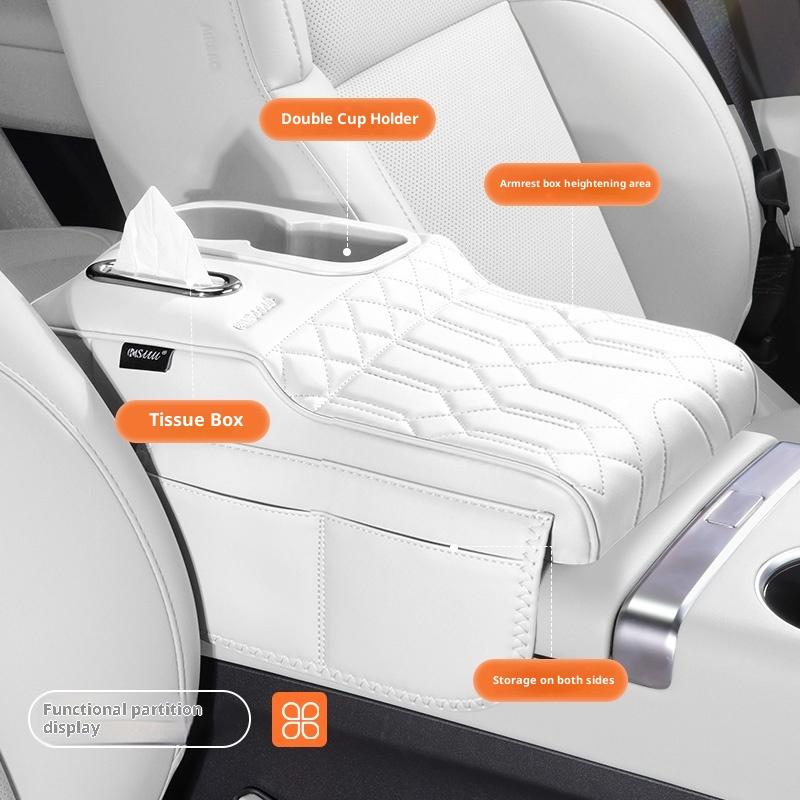 For BYD Armrest Qin Song PLUS Yuan Haibao Box Heightening Pad Car Cup Holder Tissue Box Protective Cover