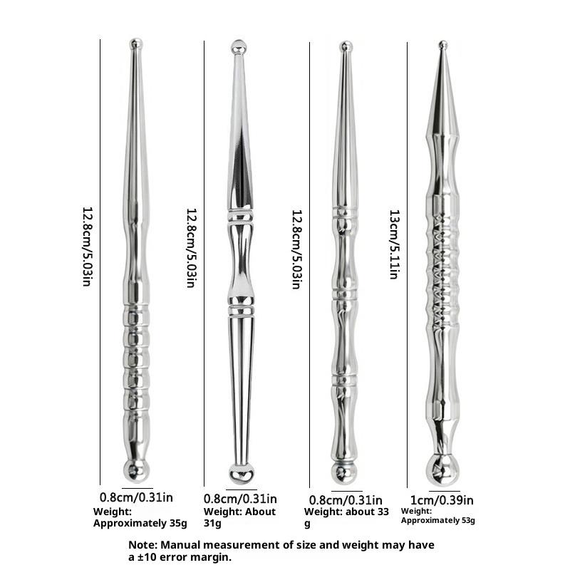 Facial Massage Support Pen with Stainless Steel Double Head Design for Reflexology