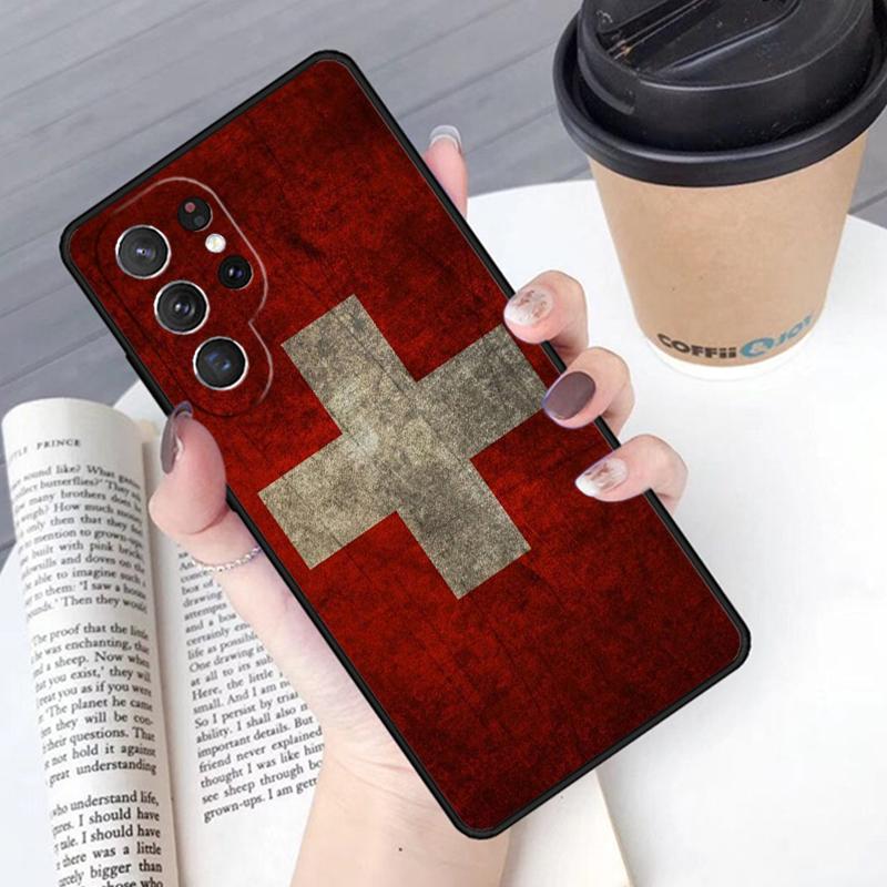 

Switzerland Swiss Flag phone case Cover For Samsung Galaxy S24 S25 Ultra S21 S22 Ultra S10E Note 10 Plus Note 20 FE S23 Galaxy Note10