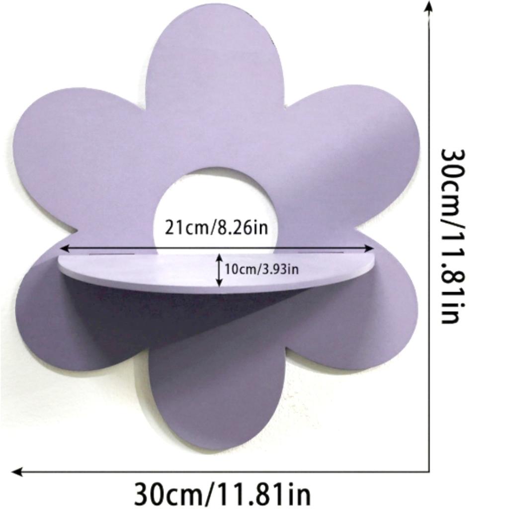 Wooden Flower Shaped Wall Ornaments Storage Rack, Simple Homestay Home Decoration Pendant