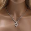 THE BLING KING Baguettecz Hollow Heart Pendant Box Chain Necklace Iced Out Cubic Zirconia Charm Engagement Jewelry For Gift