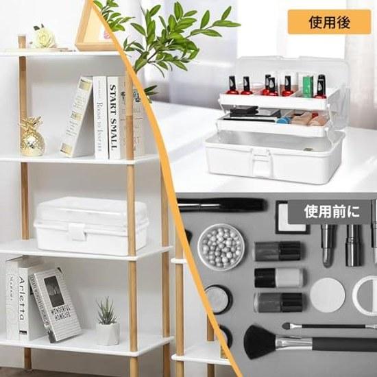 Large Capacity 3-Tier Tool Box Multi-Functional Storage Semi-Transparent Kus 180-Degree Open Sewing Handle Case Home Use Car Small Item Foldable