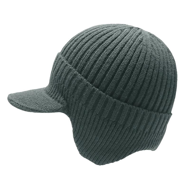 Men Women Winter Warm Knitted Beanie Ear Flap Fleece Lined Short Brim Skullies Cap Outdoor Ski Cycling Weather Earmuff Hat