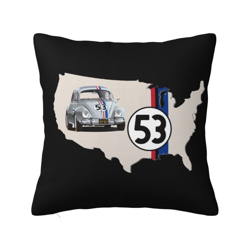 Herbie 53 Classic Racing Car Logo Cushion Cover Soft Polyester Throw Pillow Case For Sofa Car Seat Decoration Bedding Pillowcase