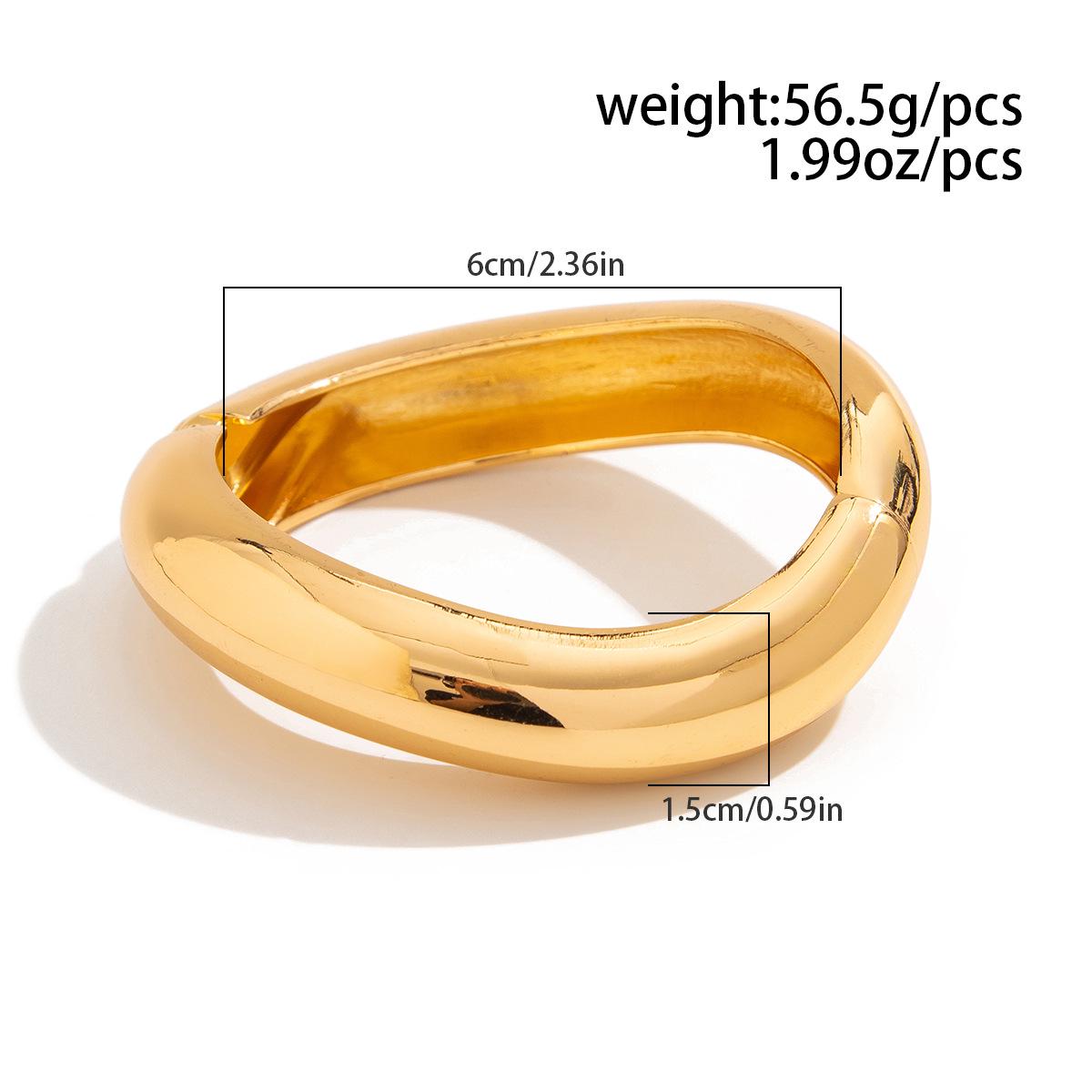 

European & American Punk Style Glossy Metal Open Bangle Bracelet for Women