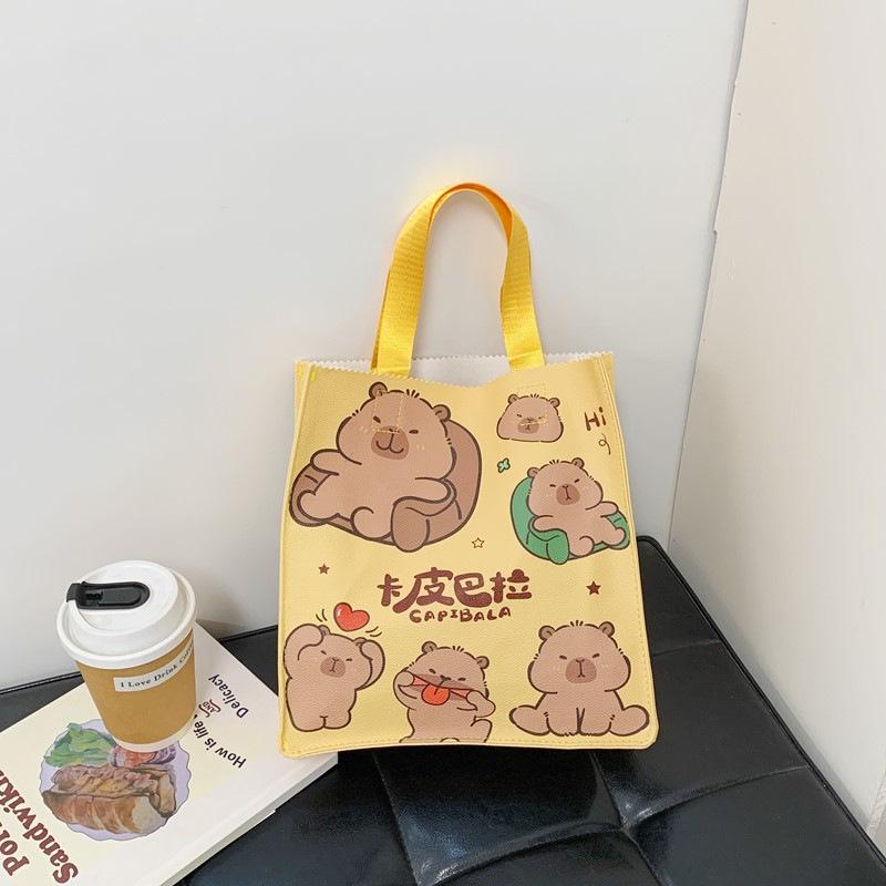 Large Capacity Handbag Simple Animation Cartoon Printing Handbag Shopping Bag Cute Cartoon Commuter Women's Bag