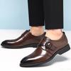 Leather Shoes Men's New Casual Buckle Plus Size Business Casual Shoes with Simple and Slip Resistant Foot Covers  Hombre