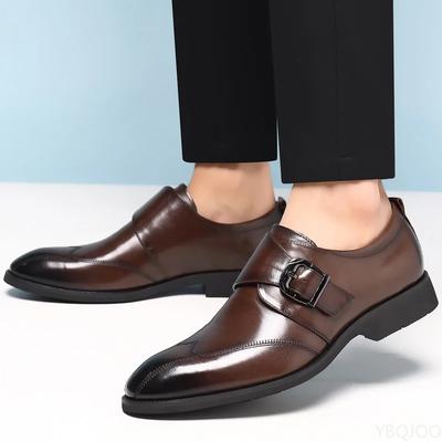 Buty Skórzane Męskie Nowe Casualowe Klamra Duży Rozmiar Buty Business Casual z Prostymi i Antypoślizgowymi Nakładkami na Stopy Hombre