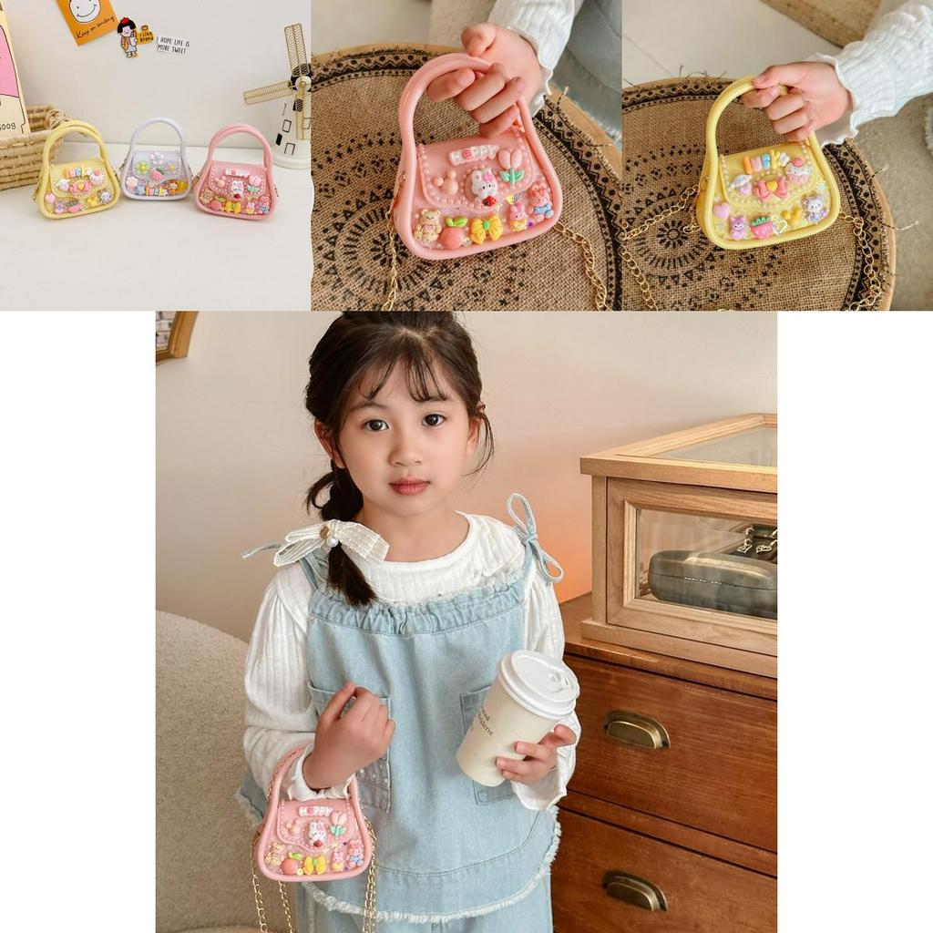 Lightweight Silicone Kids Handbag Cute Cartoon Style With Chain Detail