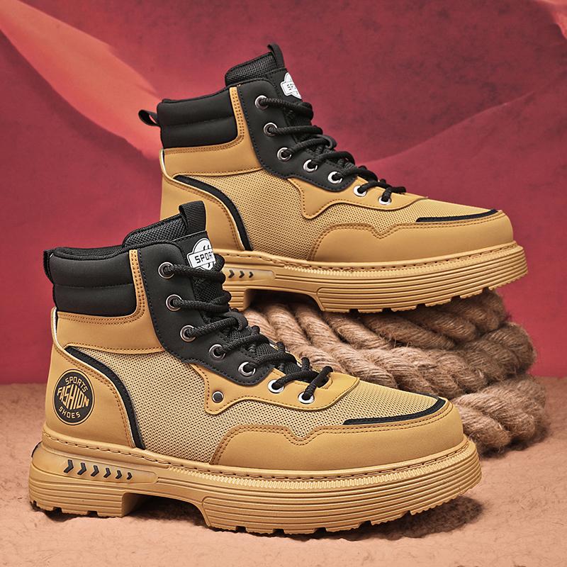 

Новые модные альпинистские ботинки 2025 года с противоскользящей и износостойкой подошвой для мужчин на осень-зиму. Удобная и прочная обувь для хайкинга. 39 жёлтый