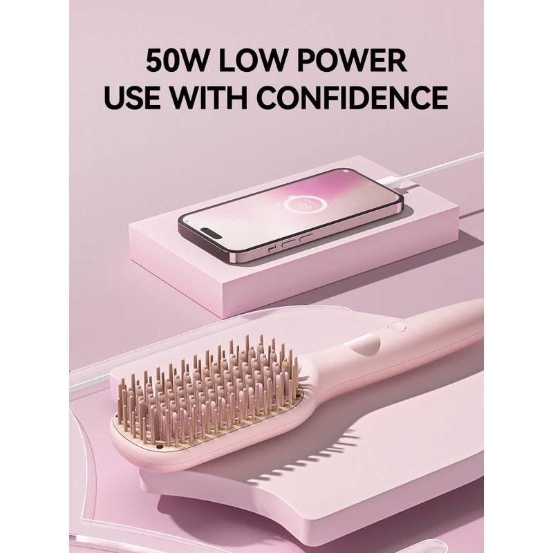 Electric Hot Comb Multifunctional Straight Hair Straightener Comb Negative Ion Anti-Scalding Styling Tool Straightening Brush